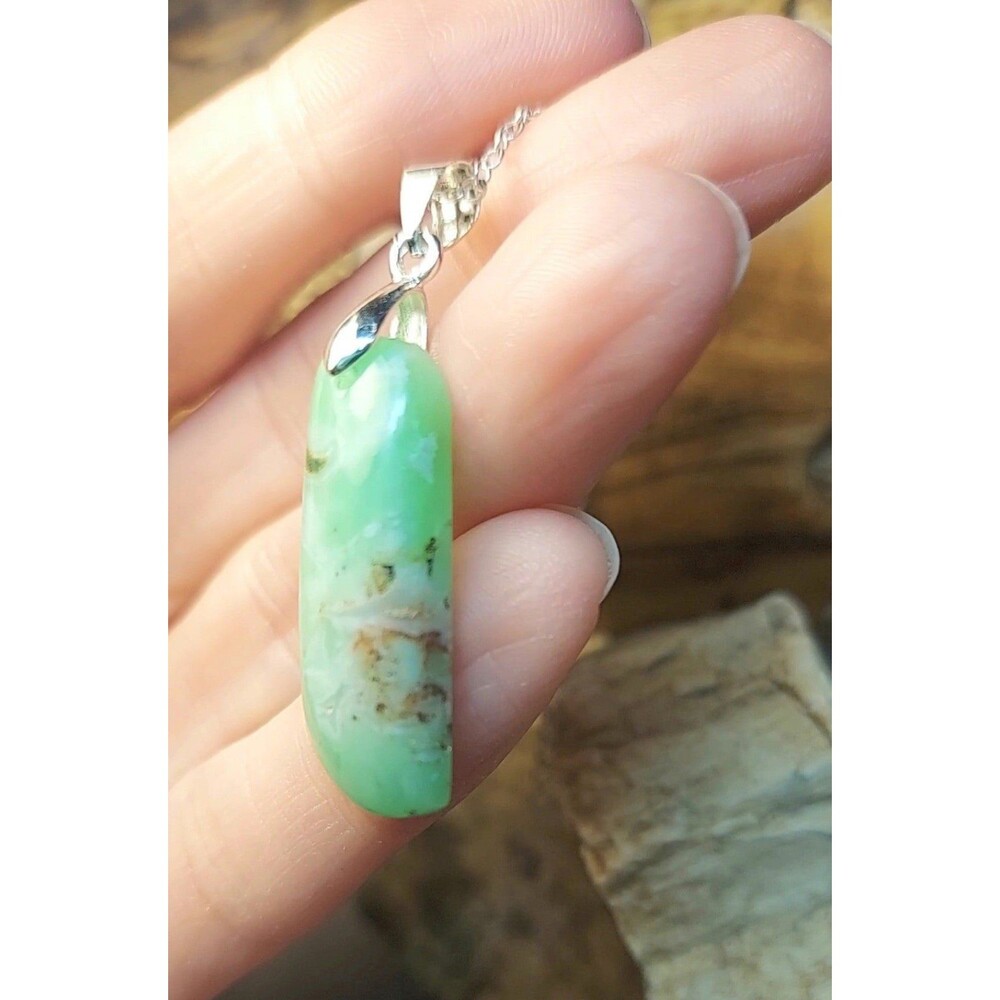 Chrysoprase Necklace Crystal Necklace Natural Gemstone - Picture 5 of 6